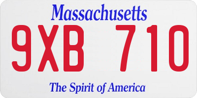 MA license plate 9XB710