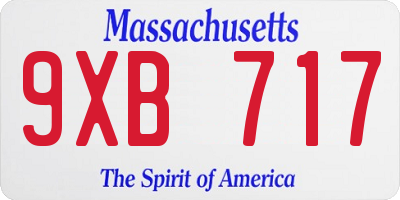 MA license plate 9XB717