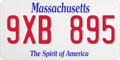 MA license plate 9XB895