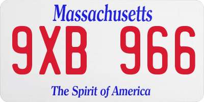 MA license plate 9XB966
