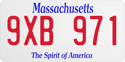 MA license plate 9XB971