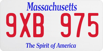 MA license plate 9XB975