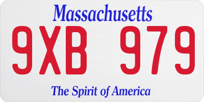 MA license plate 9XB979