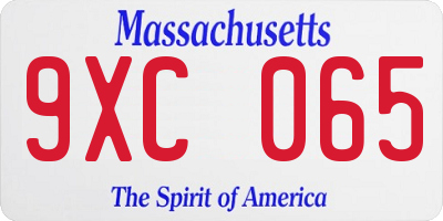 MA license plate 9XC065