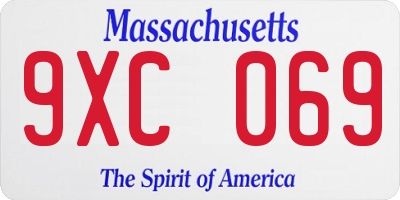 MA license plate 9XC069