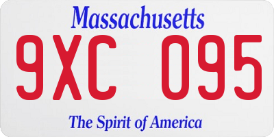 MA license plate 9XC095