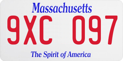 MA license plate 9XC097