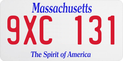 MA license plate 9XC131