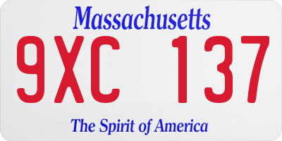 MA license plate 9XC137