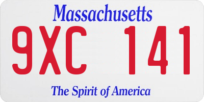 MA license plate 9XC141