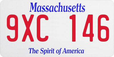 MA license plate 9XC146