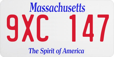 MA license plate 9XC147
