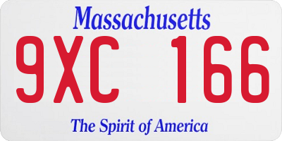 MA license plate 9XC166