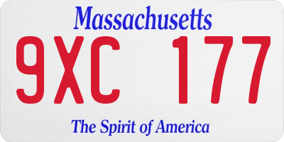 MA license plate 9XC177