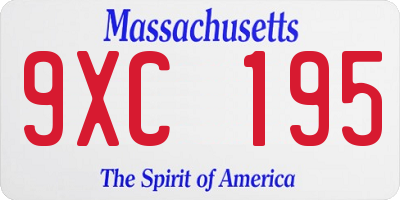 MA license plate 9XC195