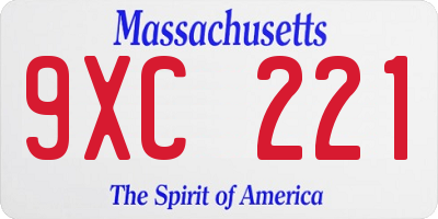 MA license plate 9XC221