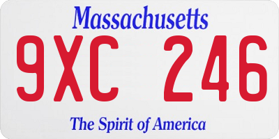 MA license plate 9XC246
