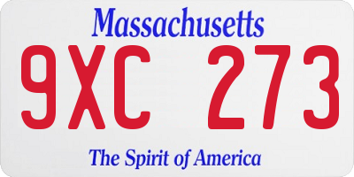 MA license plate 9XC273