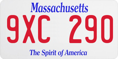 MA license plate 9XC290