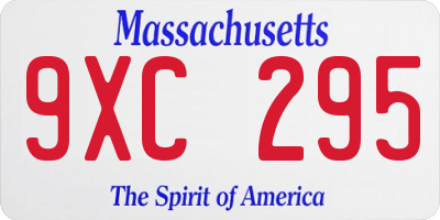 MA license plate 9XC295