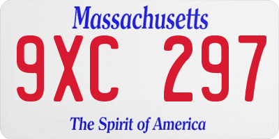 MA license plate 9XC297