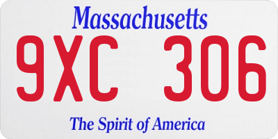 MA license plate 9XC306