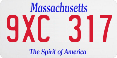 MA license plate 9XC317