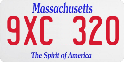 MA license plate 9XC320