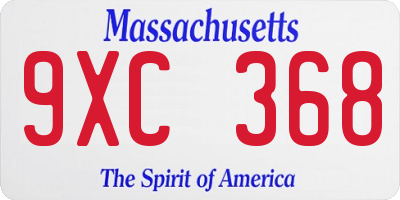 MA license plate 9XC368