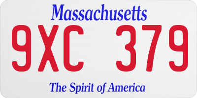 MA license plate 9XC379