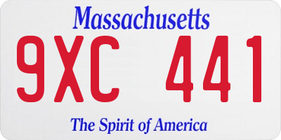 MA license plate 9XC441