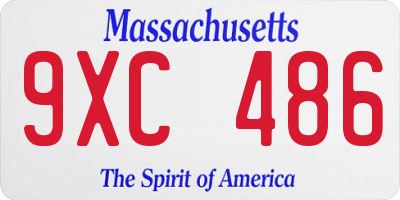 MA license plate 9XC486