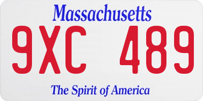 MA license plate 9XC489