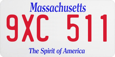 MA license plate 9XC511