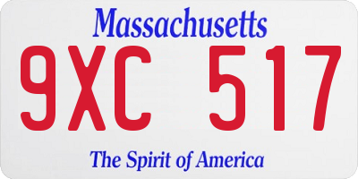 MA license plate 9XC517