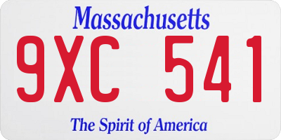 MA license plate 9XC541