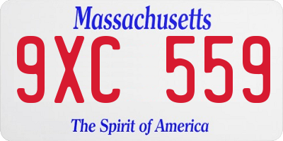 MA license plate 9XC559
