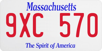 MA license plate 9XC570