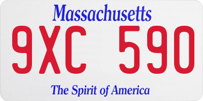 MA license plate 9XC590