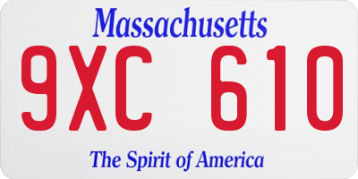 MA license plate 9XC610