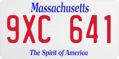 MA license plate 9XC641