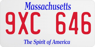 MA license plate 9XC646