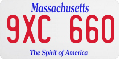 MA license plate 9XC660