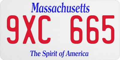 MA license plate 9XC665