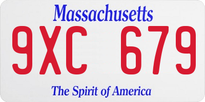 MA license plate 9XC679