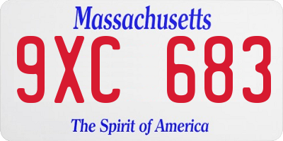 MA license plate 9XC683