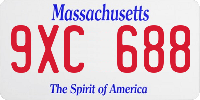 MA license plate 9XC688