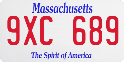 MA license plate 9XC689