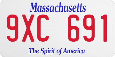 MA license plate 9XC691