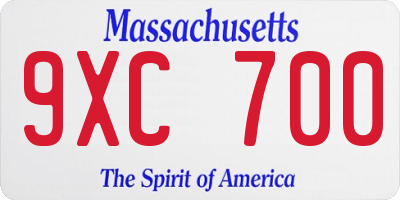 MA license plate 9XC700